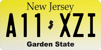 NJ license plate A11XZI