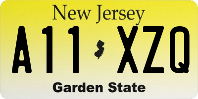 NJ license plate A11XZQ
