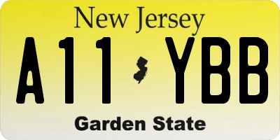 NJ license plate A11YBB