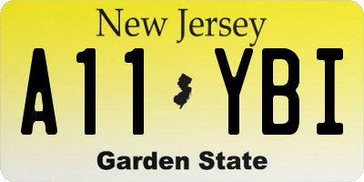 NJ license plate A11YBI