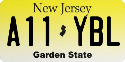 NJ license plate A11YBL