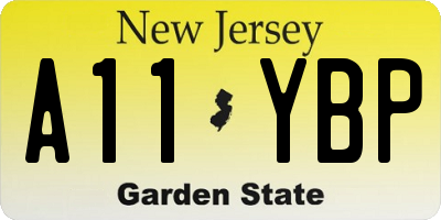NJ license plate A11YBP