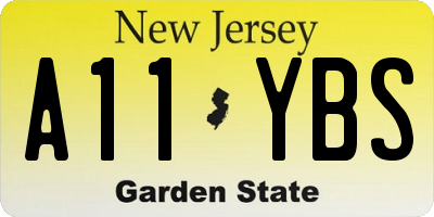 NJ license plate A11YBS