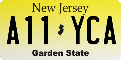 NJ license plate A11YCA