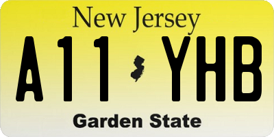 NJ license plate A11YHB