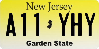 NJ license plate A11YHY