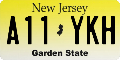 NJ license plate A11YKH
