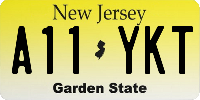 NJ license plate A11YKT