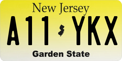 NJ license plate A11YKX