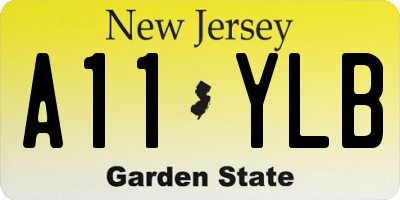 NJ license plate A11YLB
