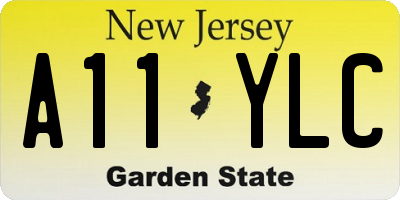 NJ license plate A11YLC