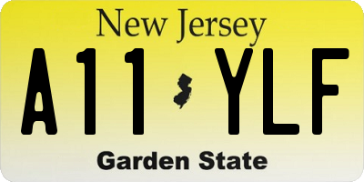 NJ license plate A11YLF
