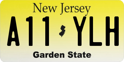 NJ license plate A11YLH