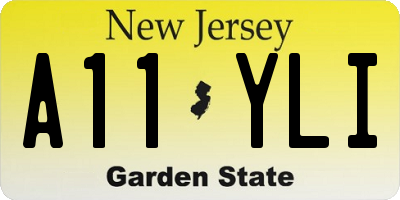 NJ license plate A11YLI
