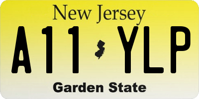 NJ license plate A11YLP