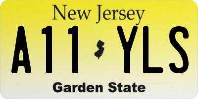 NJ license plate A11YLS