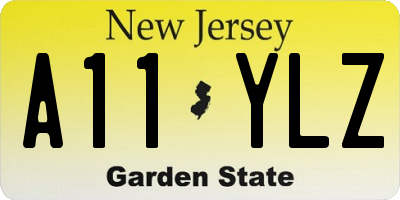 NJ license plate A11YLZ