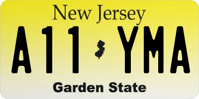 NJ license plate A11YMA