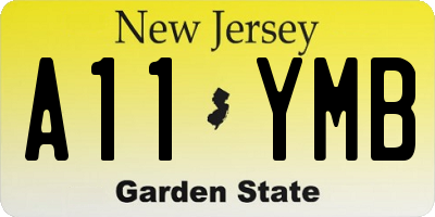 NJ license plate A11YMB