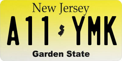 NJ license plate A11YMK