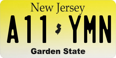 NJ license plate A11YMN