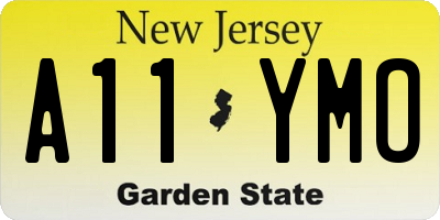 NJ license plate A11YMO