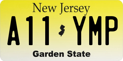 NJ license plate A11YMP