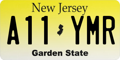 NJ license plate A11YMR