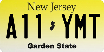 NJ license plate A11YMT