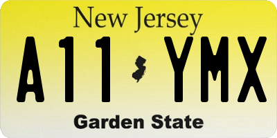 NJ license plate A11YMX