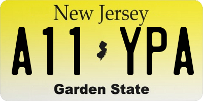 NJ license plate A11YPA