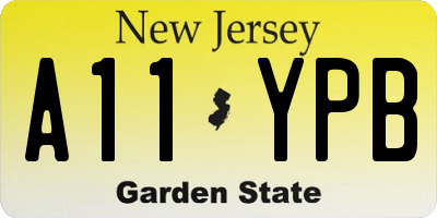 NJ license plate A11YPB