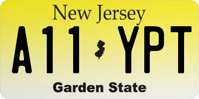 NJ license plate A11YPT