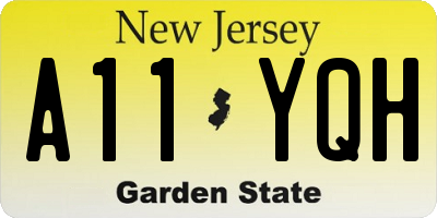 NJ license plate A11YQH
