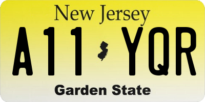 NJ license plate A11YQR