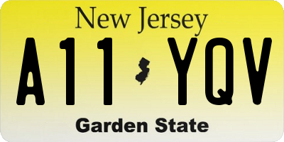 NJ license plate A11YQV