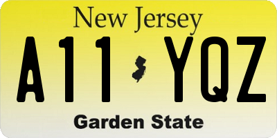 NJ license plate A11YQZ