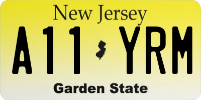 NJ license plate A11YRM