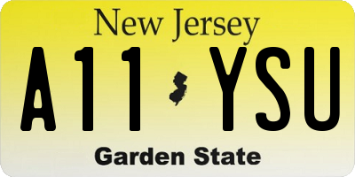NJ license plate A11YSU