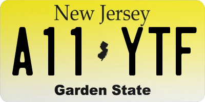 NJ license plate A11YTF