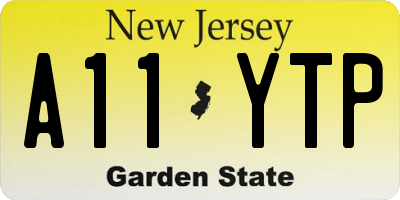 NJ license plate A11YTP