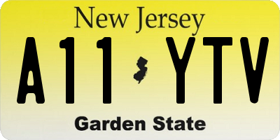 NJ license plate A11YTV