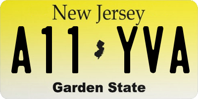 NJ license plate A11YVA