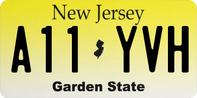 NJ license plate A11YVH