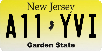 NJ license plate A11YVI