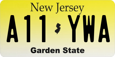 NJ license plate A11YWA