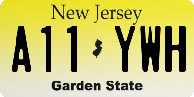 NJ license plate A11YWH