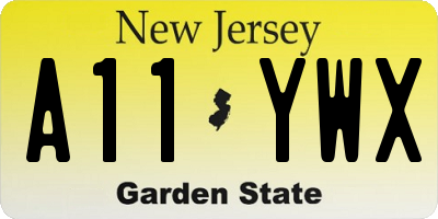 NJ license plate A11YWX