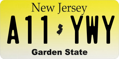 NJ license plate A11YWY