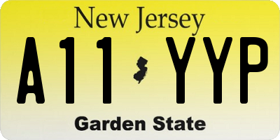 NJ license plate A11YYP
